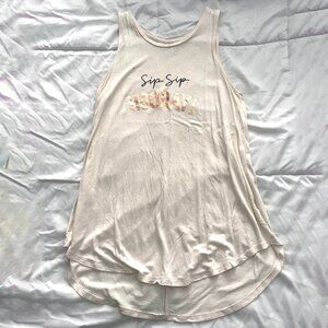 Old Navy Cream "Sip, Sip, Hooray" Graphic Tank Top